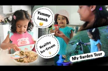 Healthy Lunch Recipe & Yummy Ice-Cream for Toddler Babies (My Vegetable Garden Tour in Finland)