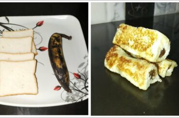 5 Minutes snack recipe// Healthy Bread Banana Rolls - Ripe banana bread rolls recipe in tamil