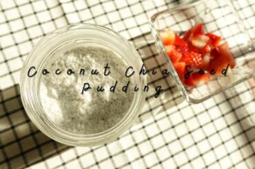 Coconut Chia Seed Pudding Recipe | With Strawberry Puree | Vegan Healthy Snack