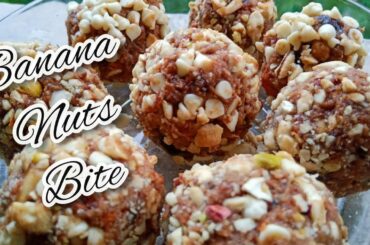 Banana Nuts Bite | Easy and healthy recipe for kids | easy 2min snacks recipe | ummul Rufaidah