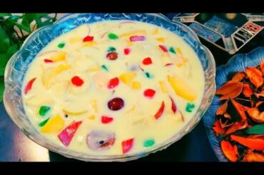 Fruit Custard Recipe | Healthy Summer Dessert | Fruit salad with custard | How to make Fruit Custard