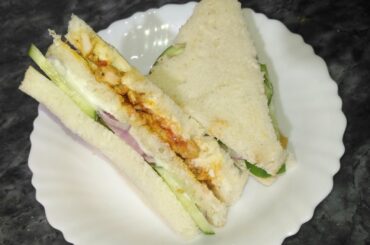 Chicken vegi club sandwich | Healthy Breakfast | Easy recipe.