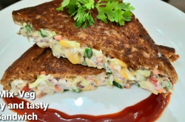Mix-veg healthy sandwich recipe | Veg sandwich recipe | Let's cook with Suchita