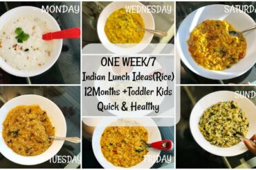 BABY ONE WEEK LUNCH IDEAS /7 QUICK BABY FOOD/12 Months + Baby/Khichdi Recipes