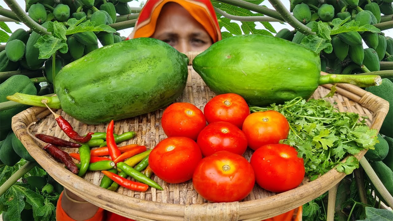 Most Natural Healthy Village Food Recipe Green Papaya Fry Recipe Kacha Pepe Bhaji EASY VEGAN CURRY Most Natural Healthy Village Food Recipe Green Papaya Fry Recipe Kacha Pepe Bhaji EASY VEGAN CURRY