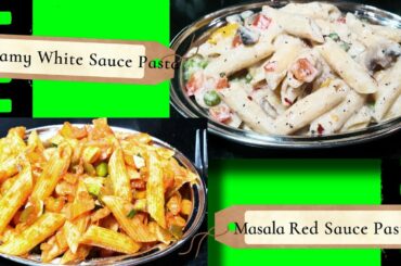 Easy Breakfast / Dinner Recipes | Red Sauce Masala Pasta Recipe | Creamy Cheesy White Sauce Pasta