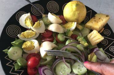 WHAT I ATE IN A DAY TO LOSE WEIGHT - HEALTHY SALAD RECIPE FOR WEIGHT LOSS /EASY SIMPLE SALAD RECIPE