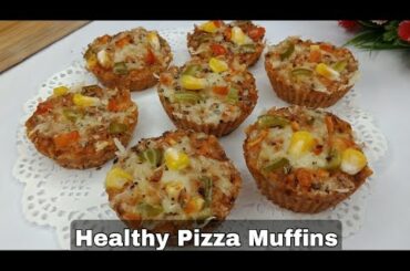Healthy Oats Pizza Muffins Recipe in kadhai  ( No oven - Maida  ) | Healthy recipe |  Pizza Muffins