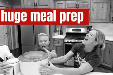 EASY, MASSIVE MEAL PREP | LARGE FAMILY MEAL PREP FROM THE PANTRY | FRUGAL FIT MOM COOK WITH ME