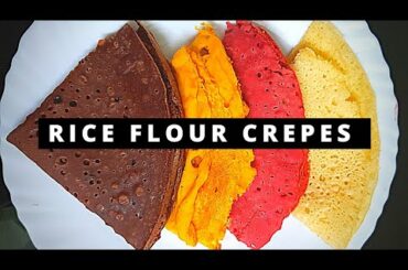How to make RICE FLOUR CREPE recipe in 4 flavours | Healthy Breakfast recipes for kids | Baby food |