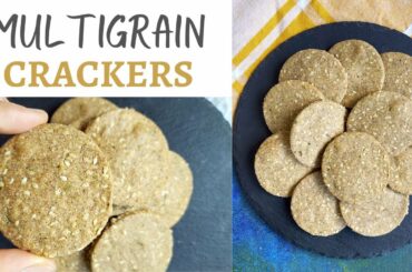 Baked Savory Multigrain Crackers Recipe | Healthy Baked Mathri | Savoury Crackers