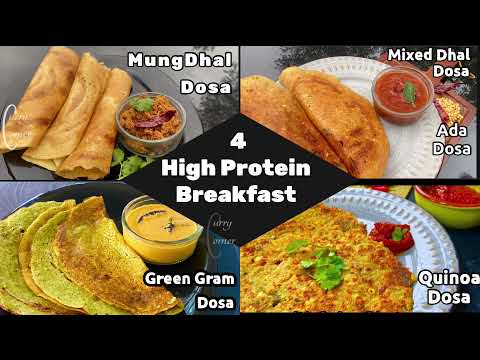 4 High Protein Breakfast Recipes || No Fermentation | Super Healthy Breakfast Ideas | Quick & Easy 4 High Protein Breakfast Recipes || No Fermentation | Super Healthy Breakfast Ideas | Quick & Easy