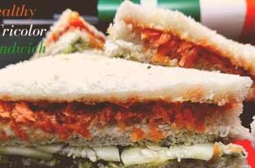 Tricolor Healthy Sandwich Recipe |Breakfast ideas healthy|Happy Independence Day|Silvi Cooks & Vlogs