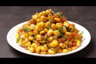 corn chat ||  corn masala chat || quick delicious and healthy snack  recipe in 2min ||