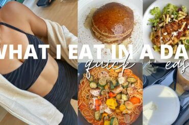 WHAT I EAT IN A DAY // healthy (but quick + yummy) meals for everyone! *im eating candy*