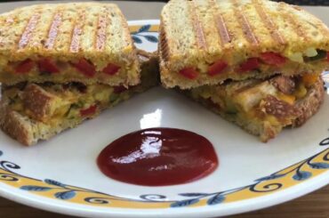 Grilled Vegetable Panini & Paneer Chat Panini Recipe|Snack Ideas| Easy Healthy Meal | Vegetarian| 20