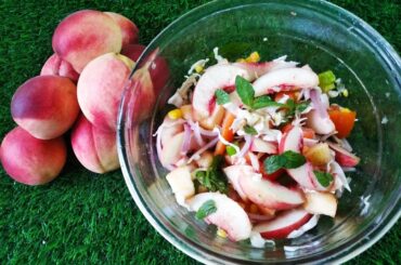 peach salad || Summer side dish || healthy salad recipe