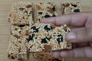 #Shorts | Dry Fruit Rice Bar | Crispy Rice Bar | Healthy Snack Recipes
