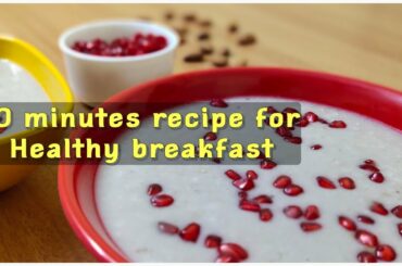 #10 minutes healthy breakfast recipe - #Oats and Banana #porridge with #almonds.
