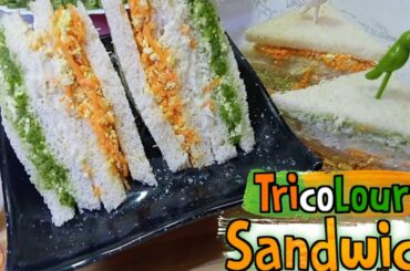 Tricolor Sandwich Recipe | Tiranga Sandwich | Healthy Kids Sandwich Independence special sandwich