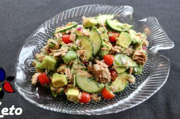 Healthy Avocado and Tuna Salad with Light Lemon Vinaigrette | Keto Meal, NO cooking required