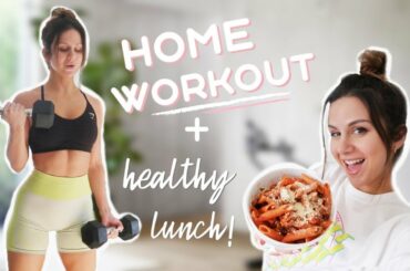 FULL BODY WORKOUT AT HOME + EASY, HEALTHY LUNCH IDEAS! | ASHLEY GAITA 2021