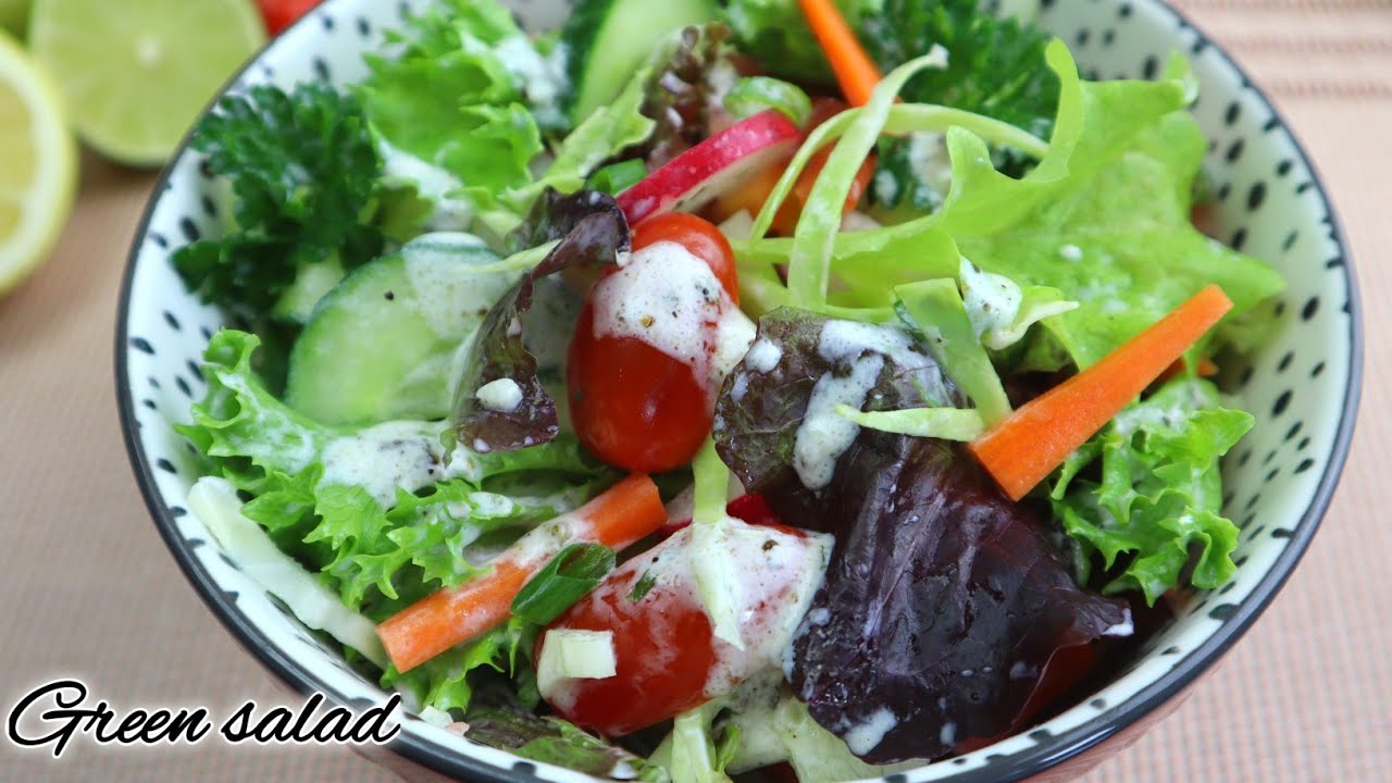 Green salad |Weight loss salad recipe | healthy salad recipe |Creamy Yogurt dressing Green salad |Weight loss salad recipe | healthy salad recipe |Creamy Yogurt dressing