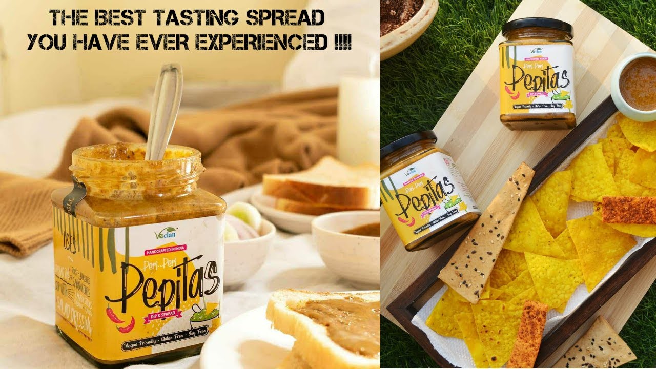 Peri-peri Pepitas Sandwich Spread | Dip for lavash Sticks, Nachos Chips |Vegan,Healthy & Gluten-Free Peri-peri Pepitas Sandwich Spread | Dip for lavash Sticks, Nachos Chips |Vegan,Healthy & Gluten-Free