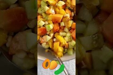 papaya, mango and cucumber salad with roasted peanuts|Healthy snacking|quick recipe #shorts