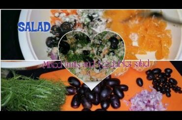 Mixed fruits and vegetables salad/Healthy salad/Rasveena's cooks and vlog