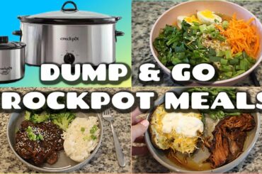 DUMP AND GO CROCKPOT DINNERS | 5 DUMP & GO CROCKPOT MEALS HEALTHY | CHICKEN CROCKPOT RECIPES TASTY