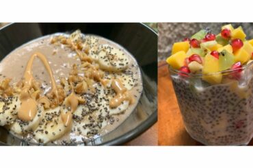 Chia pudding | Banana date smoothie bowl | Easy & Healthy breakfast recipes | Healthy recipes