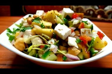 Healthy Diet and Weight Loss Recipe || Mix Veggies Salad with Dressing ||  Paneer Salad ||