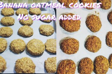 How to make healthy banana oatmeal bread cookies! healthy cookies no flour no sugar added