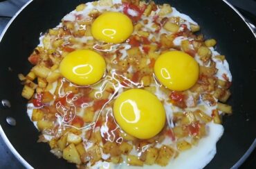 Low Calorie Healthy Omelette with Egg Tomato & Potatoes #health #omelette #afghani #diet #breakfast