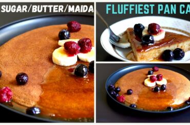 HEALTHY WHOLE WHEAT PANCAKE WITHOUT SUGAR | Quick and Easy Fluffy Pancakes Recipe ~ #Shorts