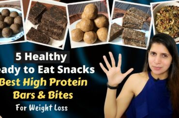 5 Heathy Ready to Eat Snack Recipe | High Protein Bars & Bites | Chana Oats Ragi Snack | Fat Loss