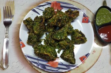 Palak Pakoda Recipe | Healthy Snack Recipe | Spinach Shallow Fried Fritters #shorts #recipe