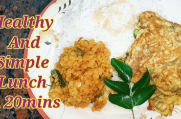 Lunch Recipe/Khadi Dal/Easy & Tasty Lunch/Onion Omelette Recipe/Hyderabadi Masoor ki Khadi Dal