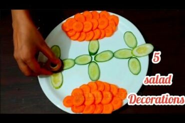 5 Beautiful And Unique Salad Decorations Ideas By Neelam ki recipes|| Easy Salad Decorations