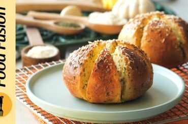 Korean Street Style Cream Cheese Garlic Bread  Recipe By Food Fusion