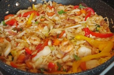 How to make Vegetable stir fry/fried cabbage low calorie recipe for weight loss #Stirfry,#weightloss