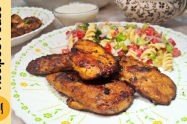 Grilled Chicken without grill pan & Healthy Macaroni Salad | Healthy Lunch Recipe