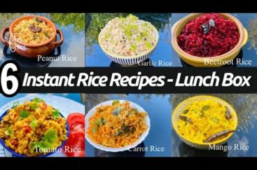 6 Easy Instant Rice Recipe| Quick & Easy Healthy Recipes |Lunch Box Recipes |Must try Recipes-10mins