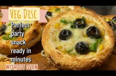 Bread Pizza Disc | Easy Bread snacks | Healthy Baked Appetizer | Indian Bread Appetizer Recipe