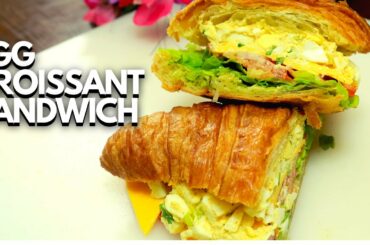 Croissant Sandwich Recipe | Egg Sandwich | Healthy Sandwich | ASMR | #shorts
