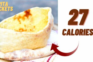 27 CALORIE PITA BREAD POCKETS- Low calorie bread recipe- Low calorie meals