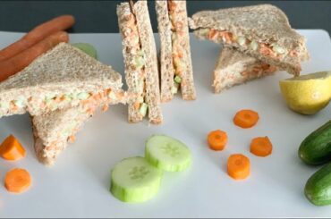 Easy Carrot Cucumber Sandwich in 5 minutes | No cook healthy diet sandwich | kids friendly sandwich