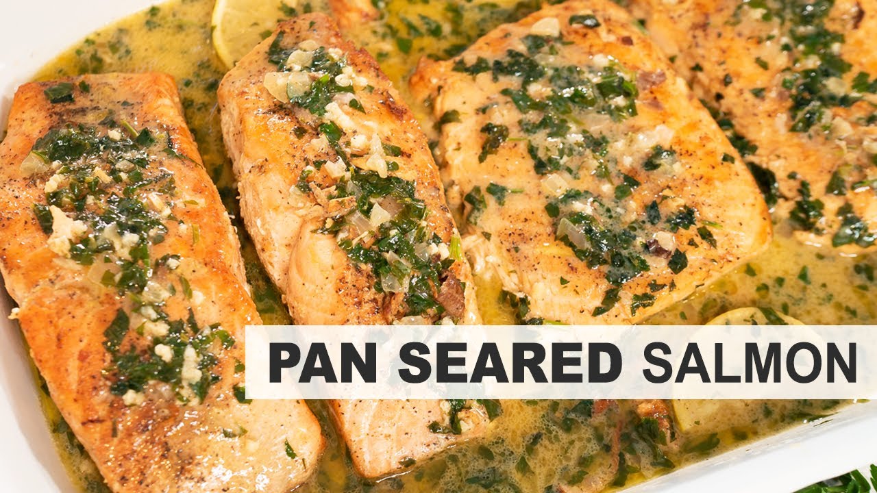 PAN SEARED SALMON | Easy Dinner Recipe with Lemon Butter Cream Sauce PAN SEARED SALMON | Easy Dinner Recipe with Lemon Butter Cream Sauce