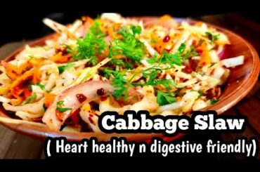 How to Make Cabbage Slaw|Heart Healthy Diet|Cabbage Recipes|Salad Recipe by Tasty Slogans